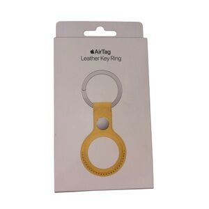 Leather Keyring for AirTag yellow